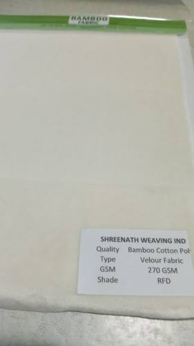 Bamboo cotton Poly velour 270 GSM RFD by the yarn guru india inc