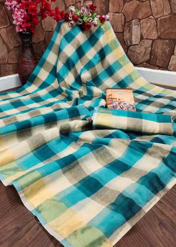Checks Printed Art Silk Saree