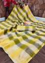 Checks Printed Art Silk Saree thumb 5