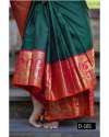 New Arrival Dark Green Soft Lichi Silk saree thumb 1