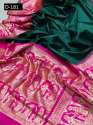 New Arrival Dark Green Soft Lichi Silk saree thumb 4