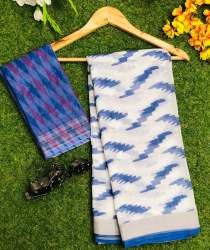 Pure Linen Digital Ikat Print saree