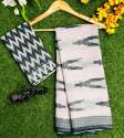 Pure Linen Digital Ikat Print saree thumb 1