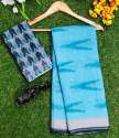 Pure Linen Digital Ikat Print saree thumb 2