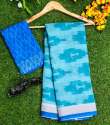 Pure Linen Digital Ikat Print saree thumb 5