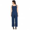 Halter Neck Full Leg Blue Jumpsuit thumb 1
