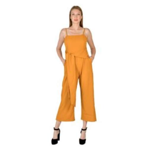 One Stripe Plain Mustard Jumpsuit