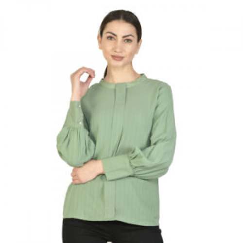 Plain Green Polyester Top 