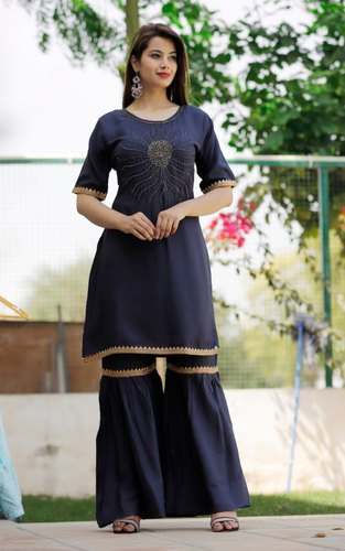 A line Kurti with Palazzo Pant 