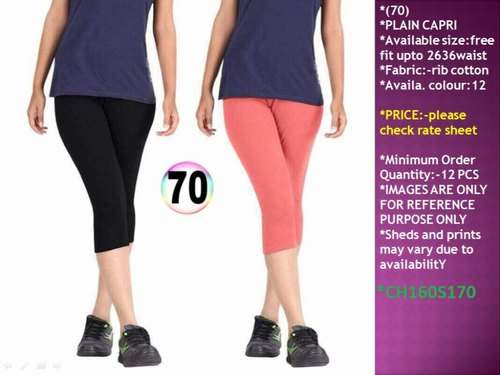 Plain Short Capri Leggings For Girls  by Adiva Enterprises