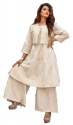 Off White Jacket Style Kurti With Palazzo 