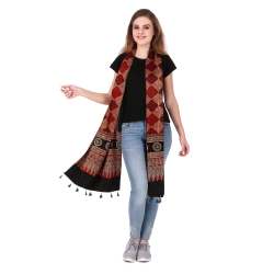 block Print Mashru Silk Stole