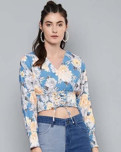 Flowery Printed Crop Top  by Spurs N Spine