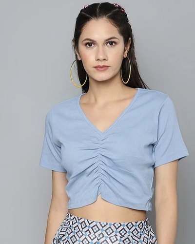 Plain Western Blouse Crop top  by Spurs N Spine