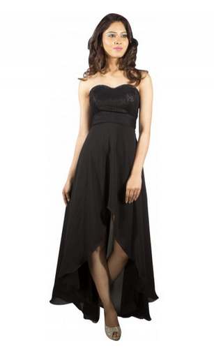 High and Low Flared Western Dress