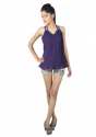 Pearl Neck Sleeveless Purple Top 