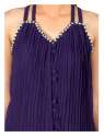 Pearl Neck Sleeveless Purple Top  thumb 1