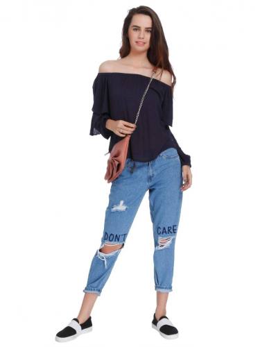  Off Shoulder Tiered Sleeves Top