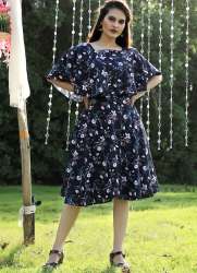 NAVY BLUE DESIGNER GORGETTE FROCK 