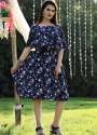 NAVY BLUE DESIGNER GORGETTE FROCK  thumb 3