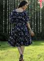 NAVY BLUE DESIGNER GORGETTE FROCK  thumb 5