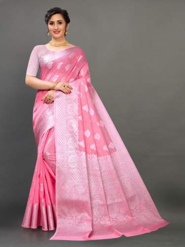 Soft linen silk saree 