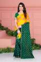 Marwadi Style Casaul Bandhani Silk Saree thumb 2