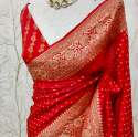 Banarasi Dybel Warm Very Soft Silk Saree All over body zari booti weaving ! Soft Zari & Soft fabric thumb 12