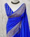 Banarasi Dybel Warm Very Soft Silk Saree All over body zari booti weaving ! Soft Zari & Soft fabric thumb 7