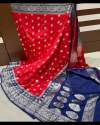 Banarasi Handloom Khaddi Semi Georgette Silk Saree thumb 3