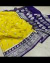 Banarasi Handloom Khaddi Semi Georgette Silk Saree thumb 5