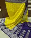 Banarasi Handloom Khaddi Semi Georgette Silk Saree thumb 8