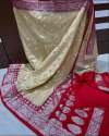 Banarasi Handloom Khaddi Semi Georgette Silk Saree thumb 9