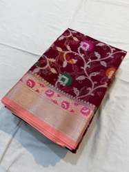 Banarasi semi georgette soft silk saree With Meenakari Weaving 
