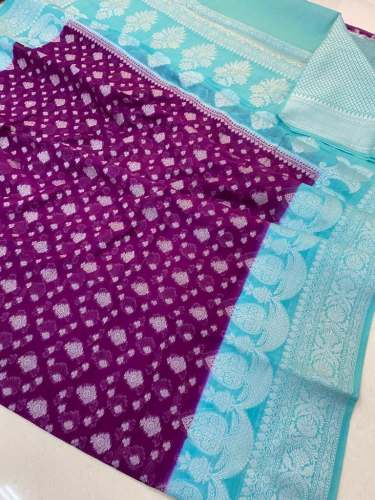 Banarasi Semi Katan Georgette Soft Silk Saree