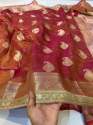 Banarasi Tissue Crush lace Work Boota Soft Silk Saree thumb 2