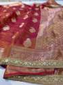 Banarasi Tissue Crush lace Work Boota Soft Silk Saree thumb 3
