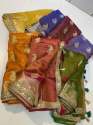 Banarasi Tissue Crush lace Work Boota Soft Silk Saree thumb 4