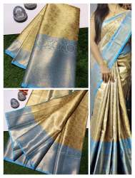 Contrast look Banarasi Tissue Silk Saree