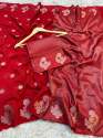 Exclusive Banarasi Katan semi Khaddi Georgette Soft Silk Saree thumb 1