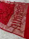 Handloom Banarasi Mashru Khaddi Katan Silk Saree thumb 10
