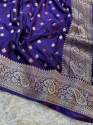 Handloom Banarasi Mashru Khaddi Katan Silk Saree thumb 14
