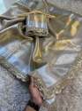 Kanjivaram bridal katan Tissue Silk Saree thumb 8