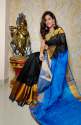 Latest Semi Georgette Banarasi Soft Silk Saree  thumb 6
