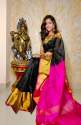 Latest Semi Georgette Banarasi Soft Silk Saree  thumb 7