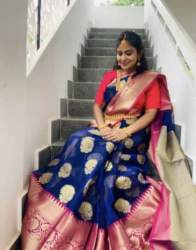 Party wear Banarasi Kora Boota Silk Saree 