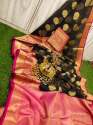 Party wear Banarasi Kora Boota Silk Saree  thumb 3