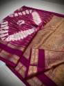 Shibori Handloom Banarasi khaddi Katan Georgette Silk Saree thumb 10