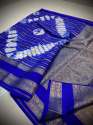 Shibori Handloom Banarasi khaddi Katan Georgette Silk Saree thumb 8