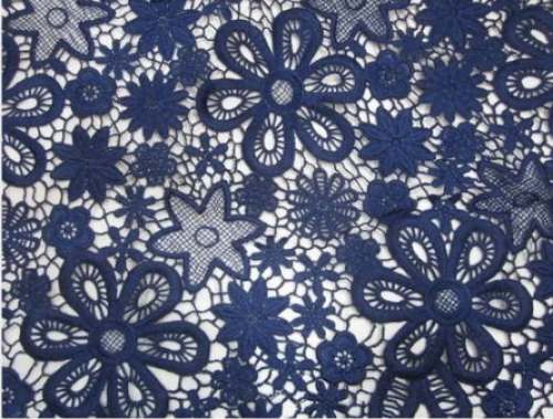 Navy Blue Lace Fabric by Sukh Sagar Silk Sarees